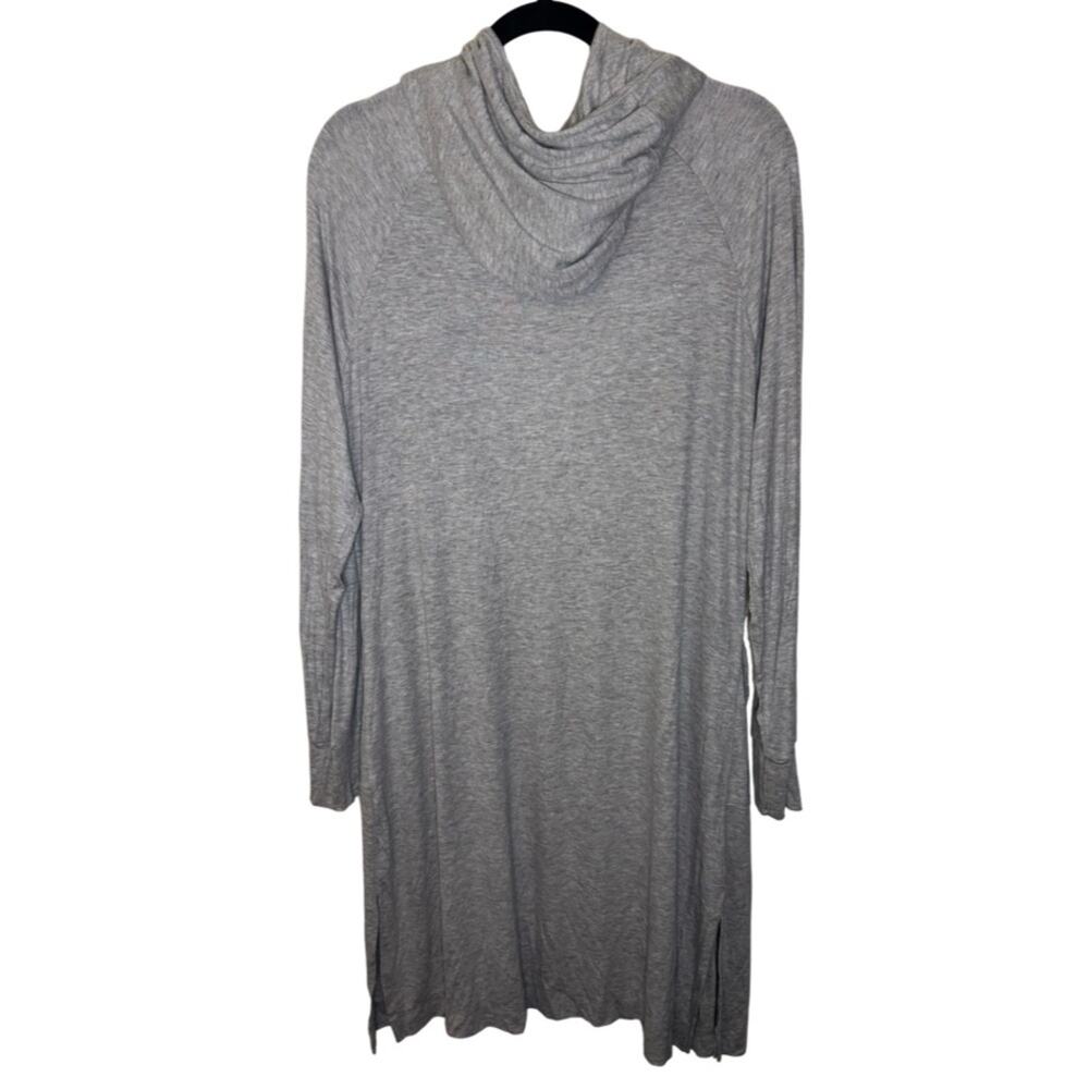 Go Couture Light Gray Knit Hooded Long Sleeve Open Duster Cardigan Sz L - Picture 5 of 6